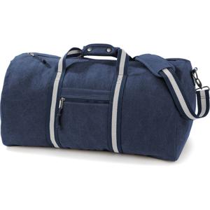 Canvas weekendtas/reistas - donkerblauw - 45 liter - Vintage reistas - Tassen voor volwassenen