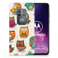 Motorola One Zoom TPU Hoesje Vrolijke Uilen