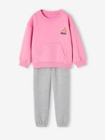 Set sport sweater + jogging van fleece voor meisjes snoepjesroze