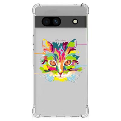 Google Pixel 7A Stevig | Bumper Hoesje | Cat Color