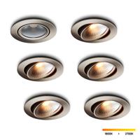LED-inbouwspot set 6 stuks Cormo RVS 5W dimbaar