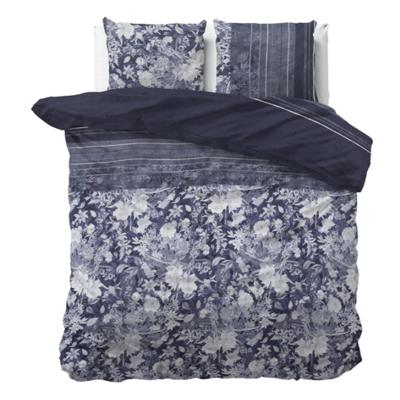 Dekbedovertrek Sophie - Lits-Jumeaux (240x220 cm) - Blauw/ Groen Polyester-katoen - Dessin: Ruiten - Sleeptime Elegance - Dekbed-Discounter.nl