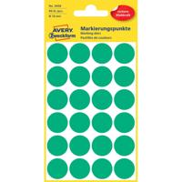Etiket avery 3006 rond 18mm groen 96st