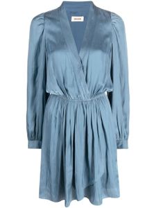 Zadig&Voltaire robe drapée Remember à fini satiné - Bleu