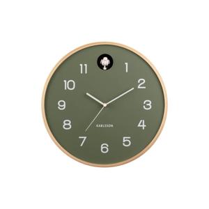 Karlsson Wandklok NaturelCuckoo groen - Ø 31,5cm - KA5886GR