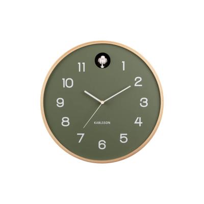 Karlsson Wandklok NaturelCuckoo groen - Ø 31,5cm - KA5886GR
