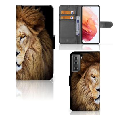 Samsung Galaxy S21 | Telefoonhoesje | Met pasjeshouder | Leeuw