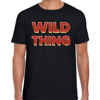 Wild Thing fun tekst t-shirt zwart met 3D effect voor heren - thumbnail