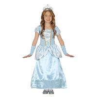 Blauw prinsessen verkleedjurkje voor meisjes 7-9 jaar (122-134)  -
