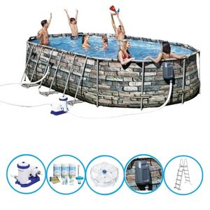 Bestway Zwembad Power Steel Swim Vista - Zwembadpakket - 610x366x122 cm