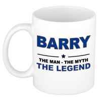 Barry cadeau mok - man myth legend - naam koffiemok / beker - wit en blauw - 300 ml