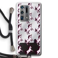 Musketon Unicorn: Huawei P40 Pro Plus Transparant Hoesje met koord