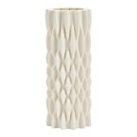3D-geprinte vaas van keramiek wit (B/H/D) 8x22x8cm alleen voor droogbloemen
