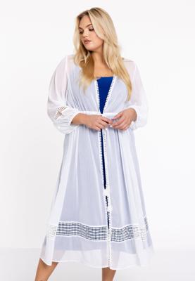Yoek Vest met kant | Wit | Maat 54/56