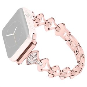 Strass waaiervormige Apple Watch Ultra 2/Ultra/9/8/SE (2022)/7/SE/6/5/4/3/2/1 band - 49mm/45 mm/44 mm/42 mm - roze