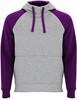 Roly RY1058 Badet Hooded Sweatshirt - Heather Grey 58/Purple 71 - 3XL