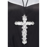 Ketting - met groot kruis - zilver - Paus/Bisschop/Priester - sieraden - verkleedaccessoires