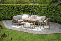 Decala lounge-diningset - 5-delig - aluminium - light teak look - desert sand- - - Garden Impressions Decala lounge-diningset - 5-delig - aluminium - light teak look - desert sand- - - Garden Impressions