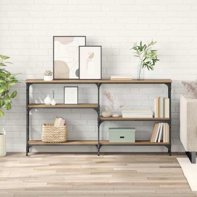 Wandtafel met plank artisanaal eikenkleurig 150 x 29 x 76.5 cm