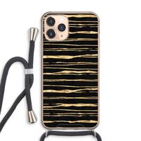 Gouden strepen: iPhone 11 Pro Max Transparant Hoesje met koord