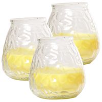 Citronella lowboy tafelkaars - 3x - 10 cm - 40 branduren - citrusgeur