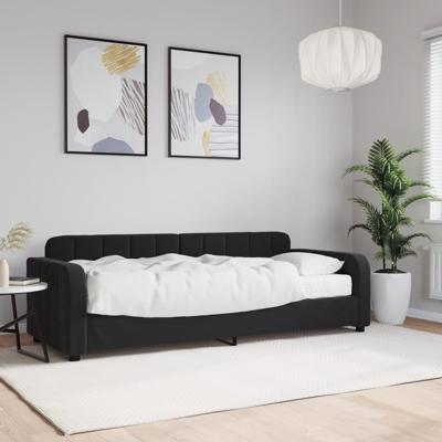 Slaapbank met matras 80x200 cm fluweel zwart