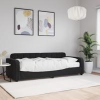 Slaapbank met matras 80x200 cm fluweel zwart