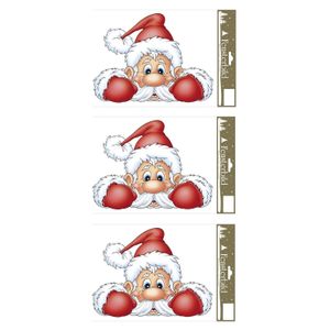 4x stuks velletjes kerst raamstickers kerstman 21 x 32 cm