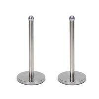 2x stuks keukenrollen houder rvs zilver kleurig 34 cm - Keukenrolhouders