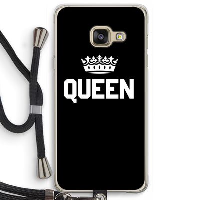 Queen zwart: Samsung Galaxy A3 (2016) Transparant Hoesje met koord