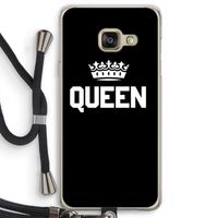 Queen zwart: Samsung Galaxy A3 (2016) Transparant Hoesje met koord