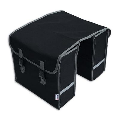 Lynx Dubbele fietstas polyester 32l zwart/grijs
