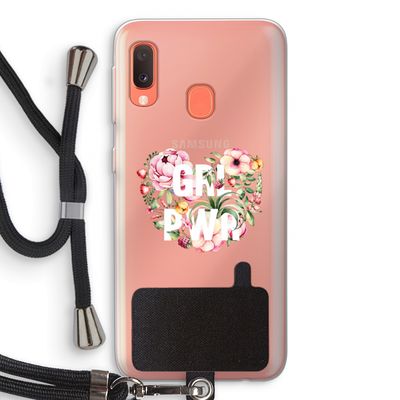 GRL PWR Flower: Samsung Galaxy A20e Transparant Hoesje met koord