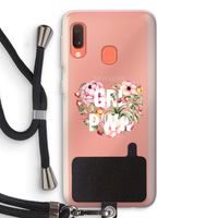 GRL PWR Flower: Samsung Galaxy A20e Transparant Hoesje met koord