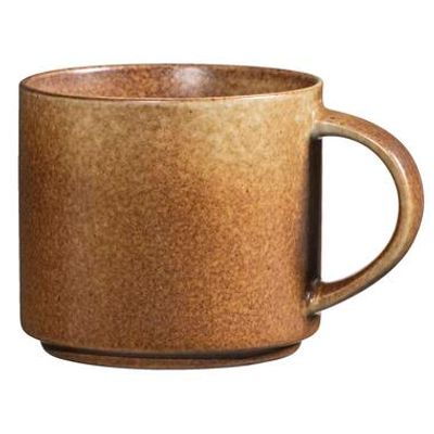 Mok met oor Studio - bruin - stoneware - 380 ml - Leen Bakker