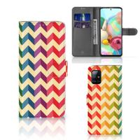 Samsung Galaxy A71 Telefoon Hoesje Zigzag Multi Color