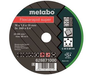 Metabo Doorslijpschijven | 5 Stuks | "Flexiarapid Super" | Universeel - 626871000