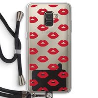 Lips: Samsung Galaxy A8 (2018) Transparant Hoesje met koord