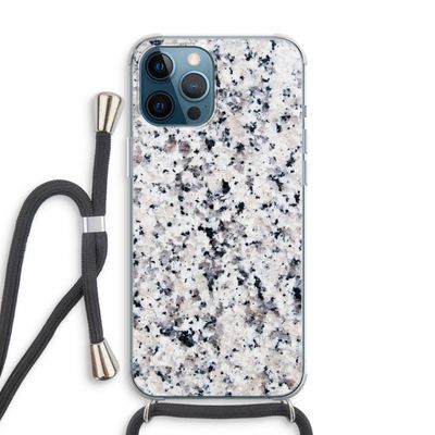 Gespikkelde marmer: iPhone 12 Pro Transparant Hoesje met koord