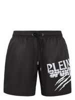 Plein Sport short de bain à logo imprimé - Noir
