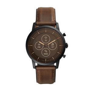Horlogeband Fossil FTW7008 Leder Bruin 22mm