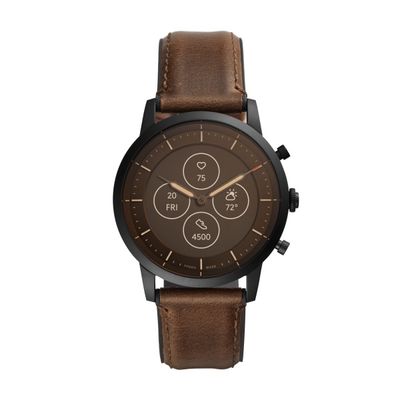 Horlogeband Fossil FTW7008 Leder Bruin 22mm