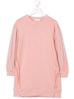 Andorine tulle sleeve sweater dress - Rose - thumbnail