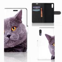 Sony Xperia XZ | Sony Xperia XZs | Telefoonhoesje | Met pasjeshouder | Kat