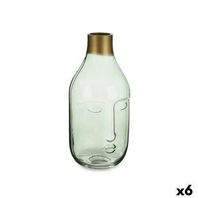 Vaas Gift Decor VGY1125S-G VGY1125S-G Groen Glas Gezicht 11 x 24,5 x 12 cm (6 Stuks)