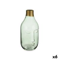 Vaas Gift Decor VGY1125S-G VGY1125S-G Groen Glas Gezicht 11 x 24,5 x 12 cm (6 Stuks)