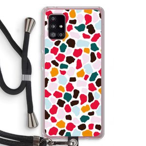 Colored Giraffe: Samsung Galaxy A51 5G Transparant Hoesje met koord
