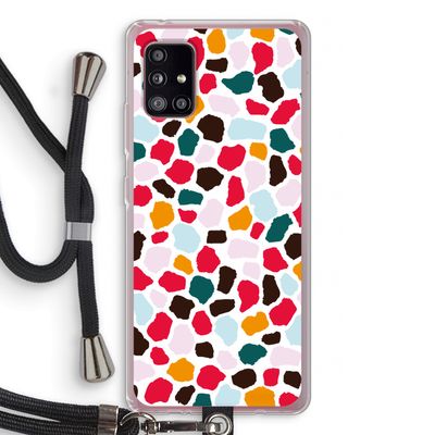Colored Giraffe: Samsung Galaxy A51 5G Transparant Hoesje met koord