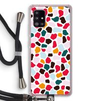 Colored Giraffe: Samsung Galaxy A51 5G Transparant Hoesje met koord