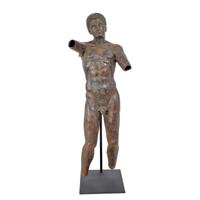 A BRONZE SCULPTURE OF THE APOXYOMENOS OF LYSIPPOS A BRONZE SCULPTURE OF THE APOXYOMENOS OF LYSIPPOS